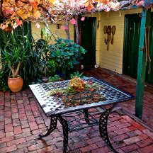 Autumn flower pattern black Placemats 20" x 14"