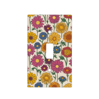 Autumn Flower Pattern Light Switch Cover