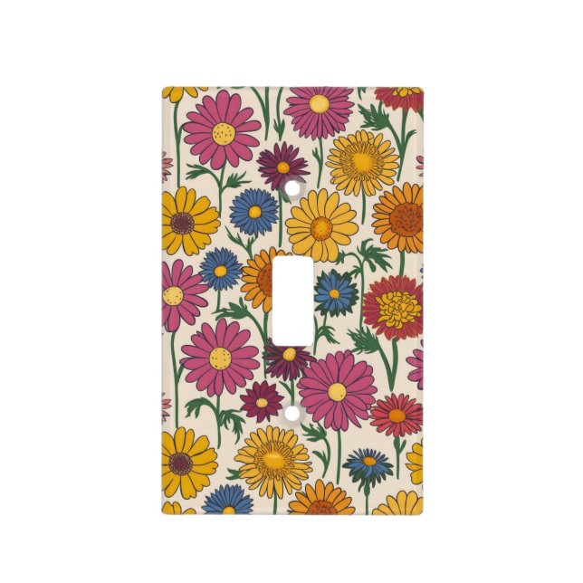 Autumn Flower Pattern Light Switch Cover (Front)