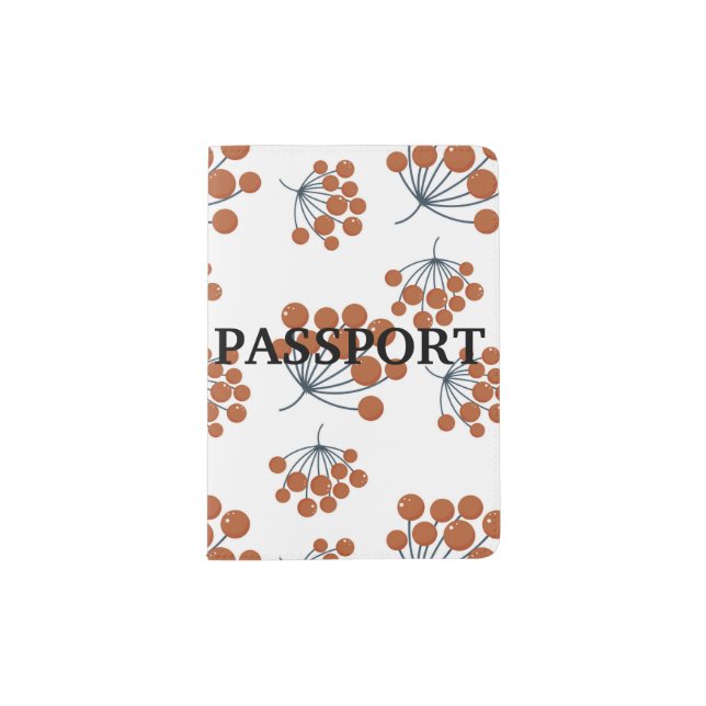 Autumn Flower Pattern Passport Holder (Front)