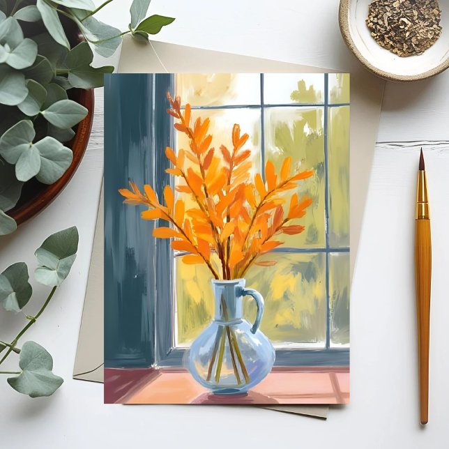 Autumn Flower Vase Watercolor Postcard (Creator Uploaded)
