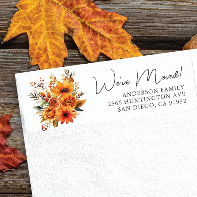 Autumn Flowers Address Label (Creator Uploaded)