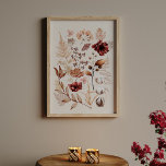 Autumn Flowers and Falling Leaves Poster<br><div class="desc">Autumn Flowers and Falling Leaves Poster</div>