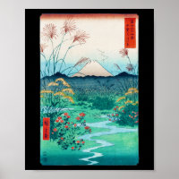 Autumn flowers and Mt. Fuji, Hiroshige, Ukiyo-e
