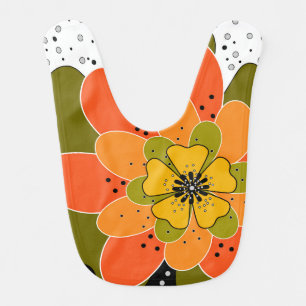 Autumn flowers, autumn, flower, illustration throw baby bib