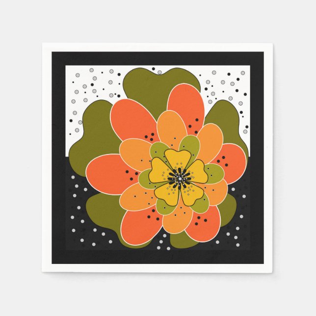 Autumn flowers, autumn, flower, illustration throw napkins (Front)