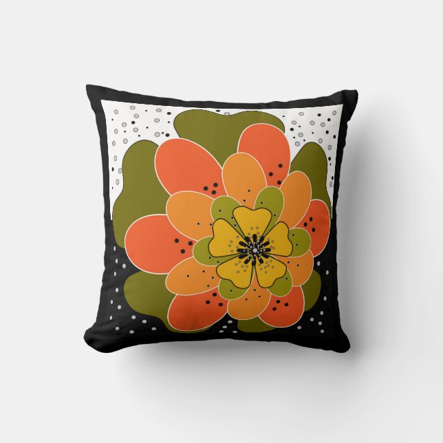 Autumn flowers, autumn, flower, illustration throw pillow (Front)