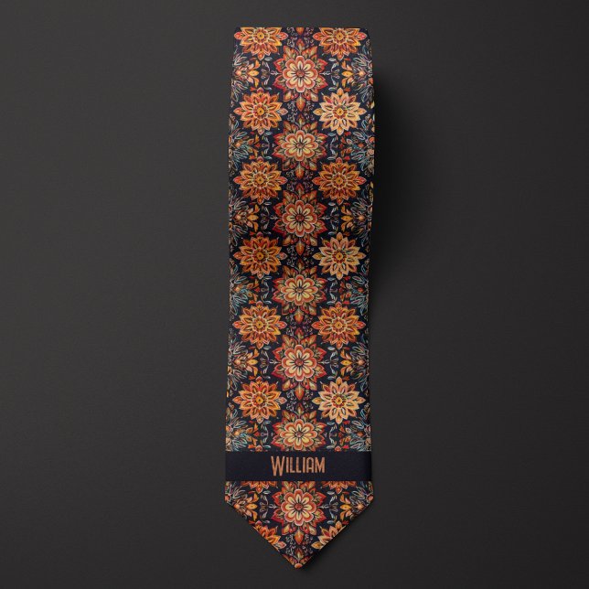 Autumn Flowers Boho-Inspired  Neck Tie (Creator Uploaded)