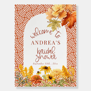 Autumn Flowers   Fall Bridal Shower Welcome Sign 