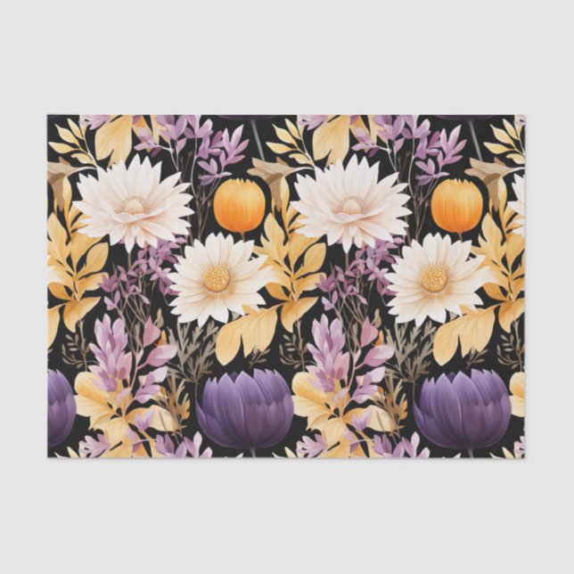 Autumn Flowers Fall Decoupage Tissue Paper (Front)