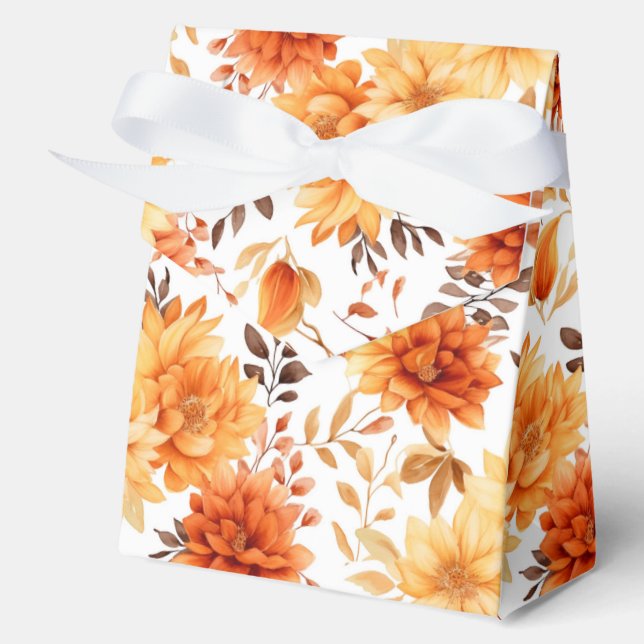 Autumn Flowers Favor Gift Box (Front)