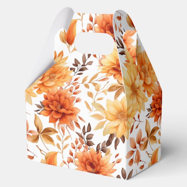 Autumn Flowers Favor Gift Box (Front)