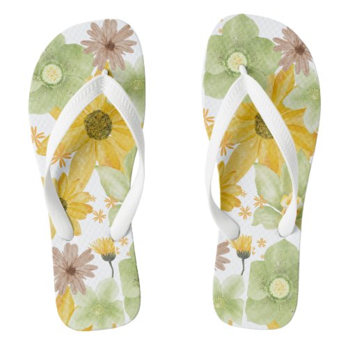 Autumn Flowers Flip Flops