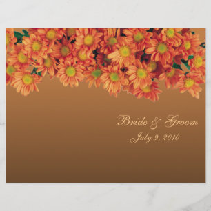 Autumn Flowers Folded Wedding Program