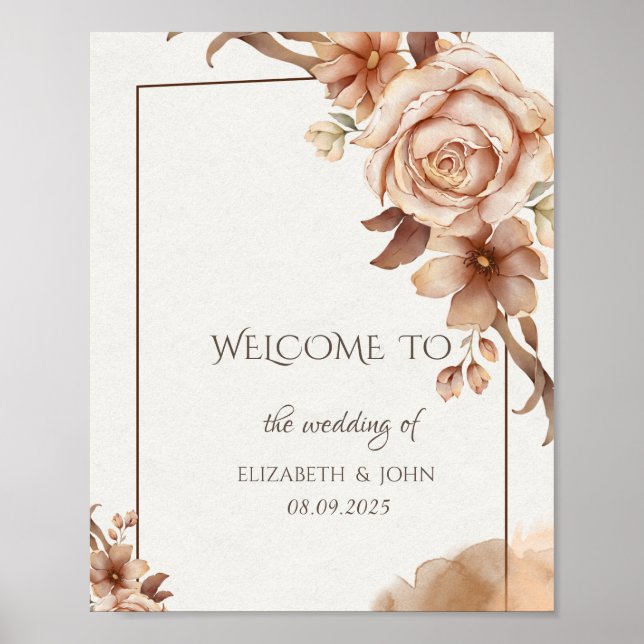 Autumn Flowers Frame Poster (Front)