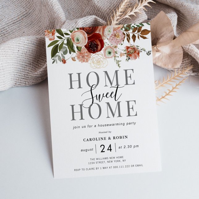 autumn flowers housewarming party invitation (Creator Uploaded)
