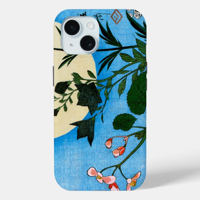 Autumn Flowers in front of the Full Moon Case-Mate iPhone Case (Back)