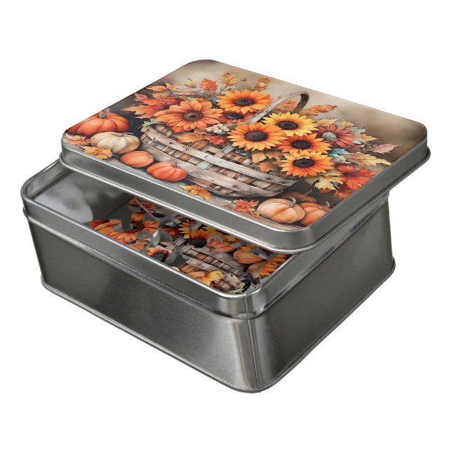 Autumn Flowers Jigsaw Puzzle (Lid Open)