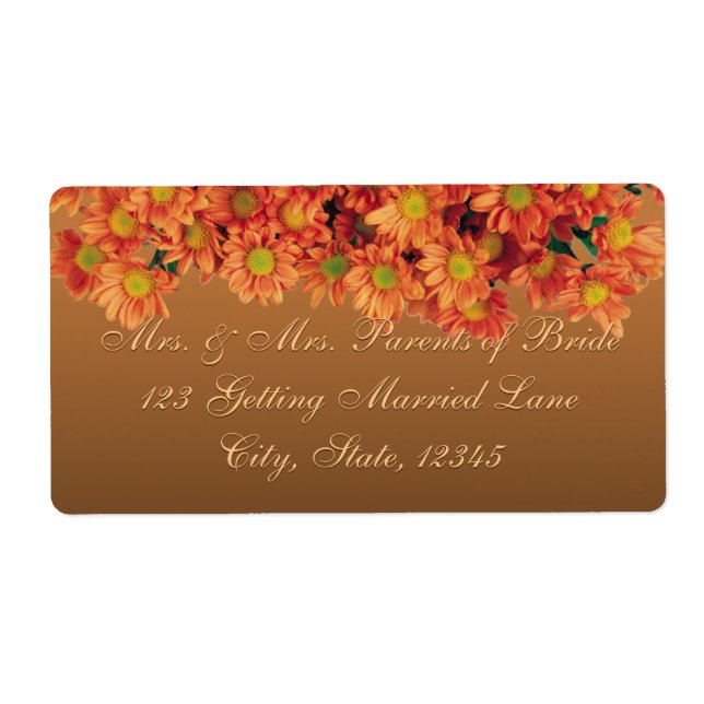 Autumn Flowers Label (Front)