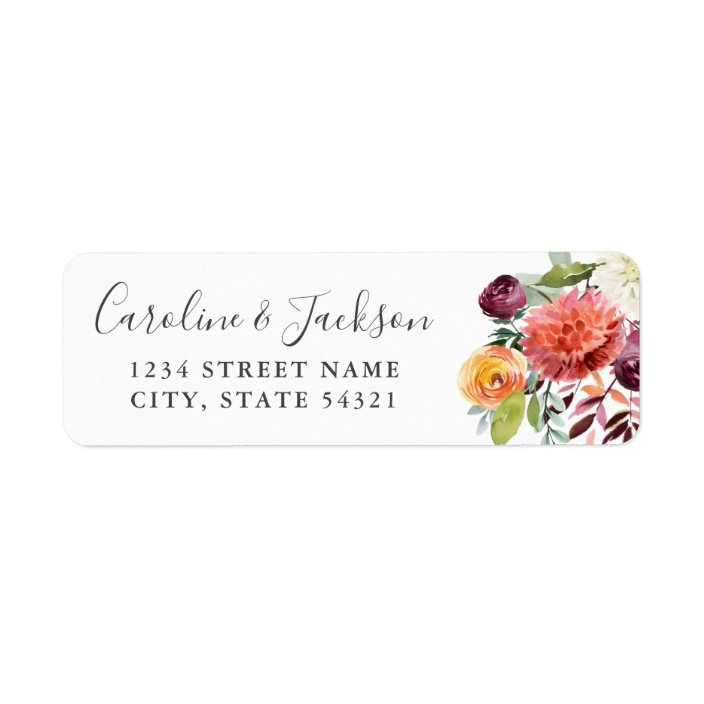 Autumn Flowers Return Address Labels | Zazzle.com