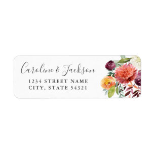 Autumn Flowers Return Address Labels