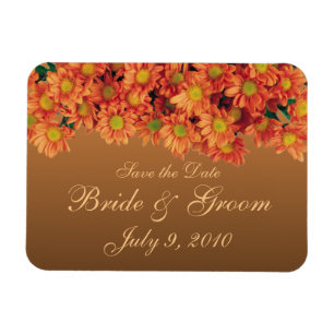 Autumn Flowers Save the Date Premium Magnet