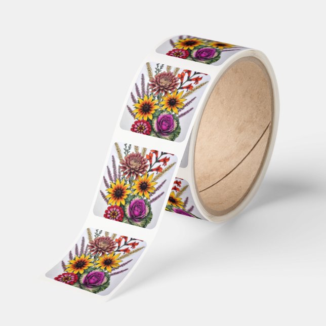 Autumn Flowers Sticker roll  (Roll)
