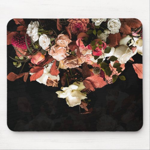 Autumn Flowers Stylized Print Mouse Pad