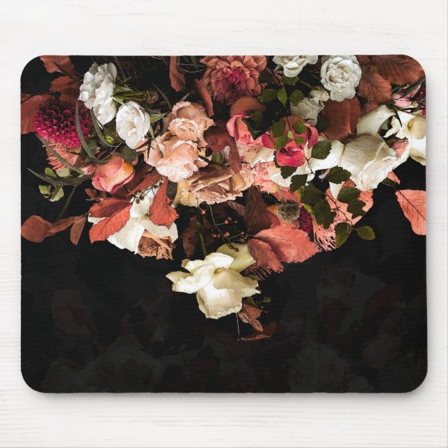 Autumn Flowers Stylized Print Mouse Pad (Front)