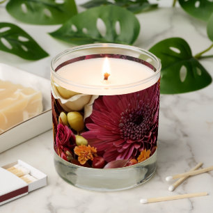 Autumn Flowers Vanilla Sandalwood Scented Candle