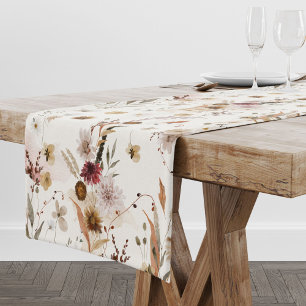 Autumn Flowers Watercolor Medium Table Runner