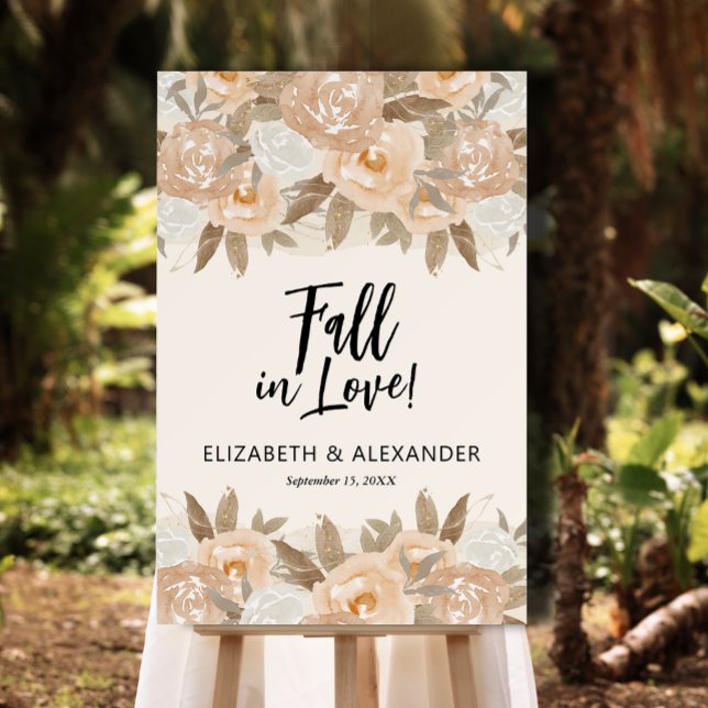 Autumn Flowers Wedding Large Welcome Foam Board (Creator Uploaded)