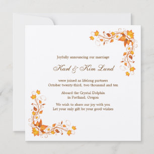 Autumn Foliage 1 Wedding Announcement Card