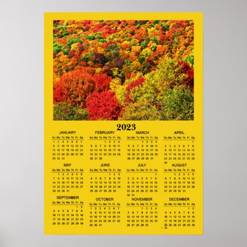 Autumn Foliage 2023 Scenic Calendar Poster