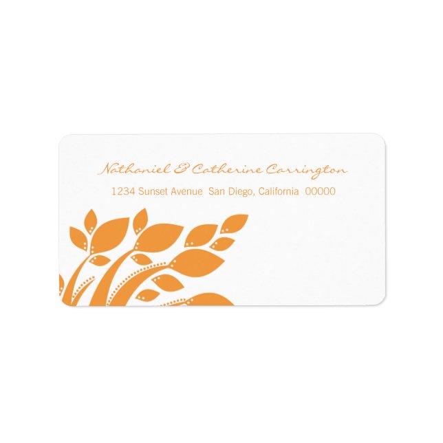 Autumn Foliage Address Labels, Orange Label (Front)