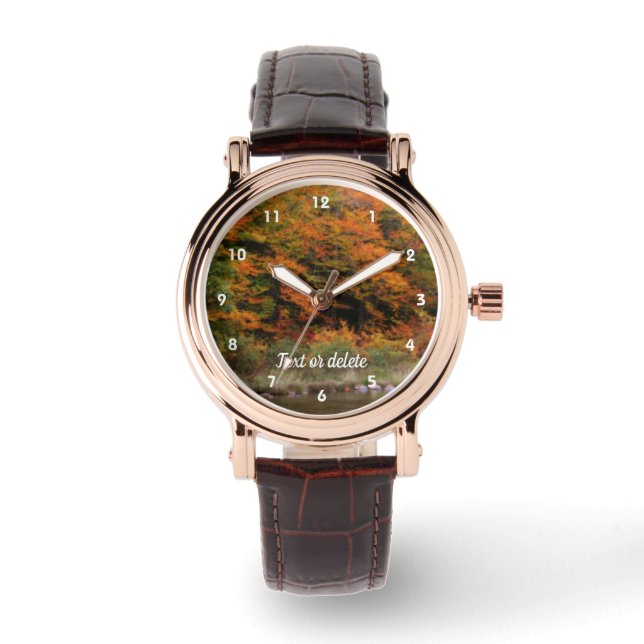 Autumn Foliage Along River Orton Personalized  Watch (Front)
