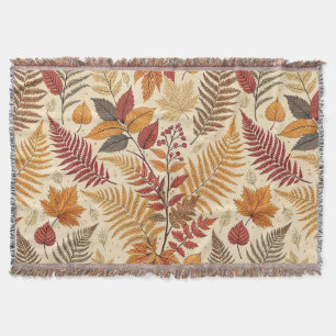 Autumn Foliage and Berries – Warm Earthy Tones Throw Blanket