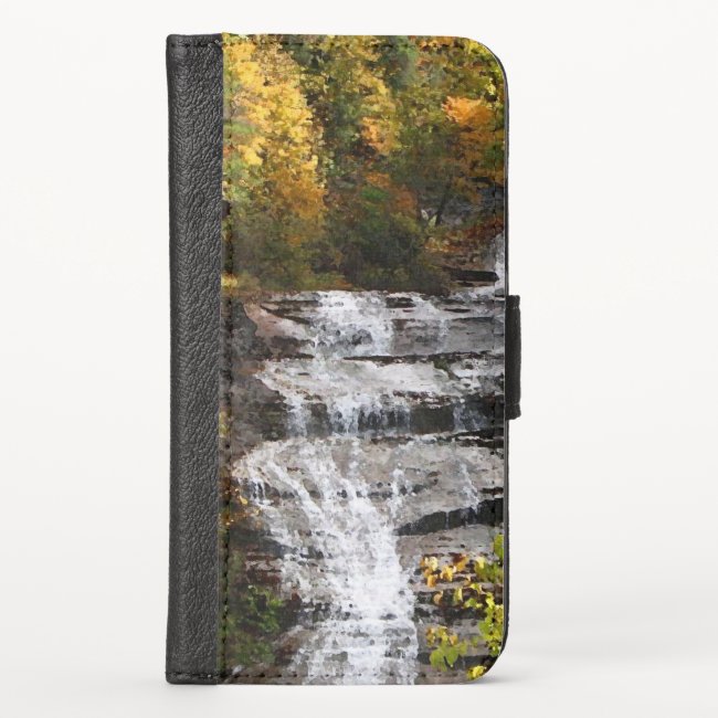 Autumn Foliage and Waterfall iPhone XWallet Case