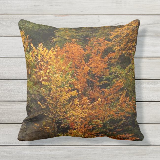 Autumn Foliage at Treman State Park Outdoor Pillow