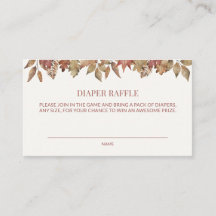Autumn Foliage Baby Shower Diaper Raffle