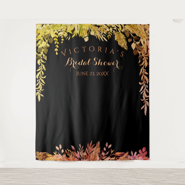 Autumn Foliage Bridal Shower Photo Booth Backdrop (Front)