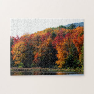 Autumn Foliage By Pond Orton Effect Jigsaw Puzzle
