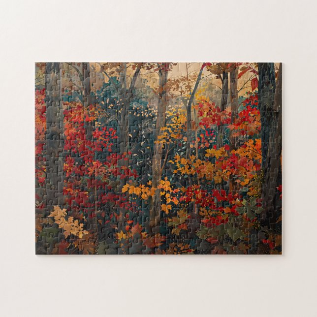 Autumn Foliage Colorful Woods Art Jigsaw Puzzle (Horizontal)