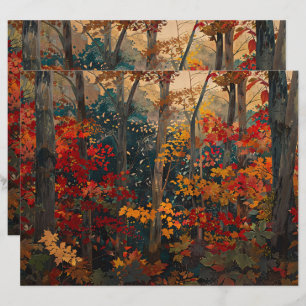 Autumn Foliage Colorful Woods Scrapbook Paper