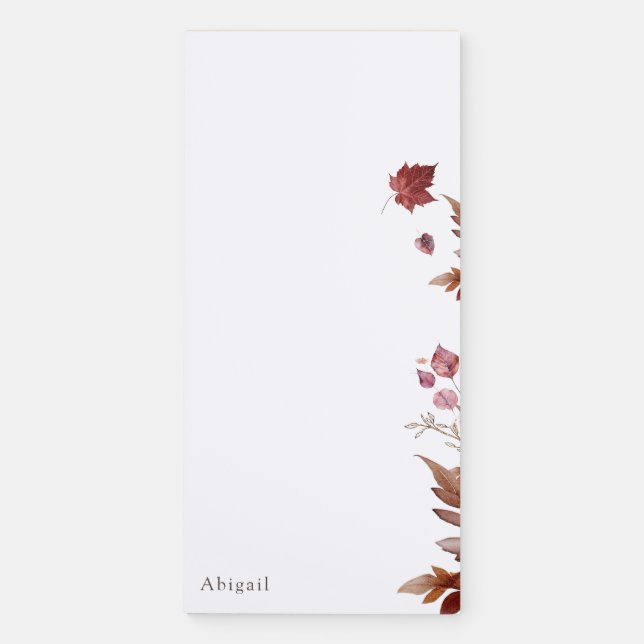 Autumn Foliage Custom White Magnetic Notepad (Front)