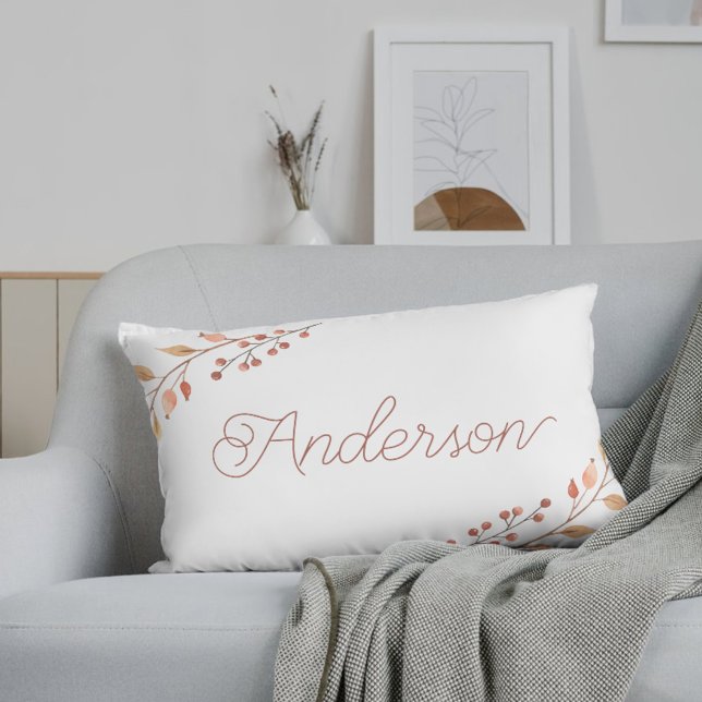 Autumn Foliage Family Name Lumbar Pillow (Creator Uploaded)