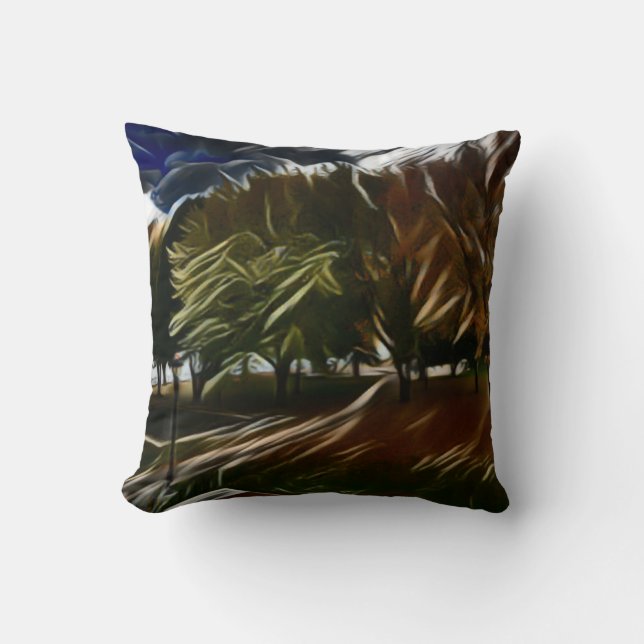 Autumn foliage in the park throw pillow (Front)