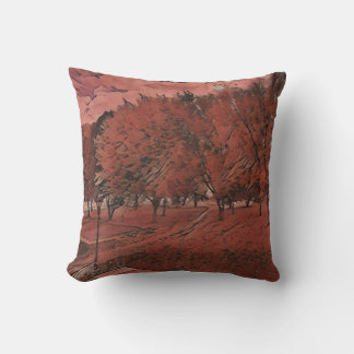 Autumn foliage in the park throw pillow