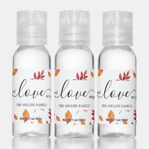 Autumn foliage monogrammed hand sanitizer