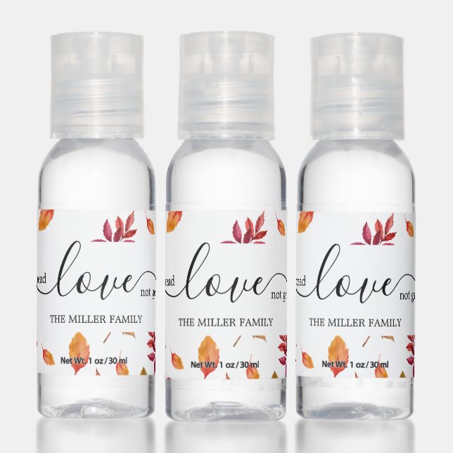 Autumn foliage monogrammed hand sanitizer (Set)